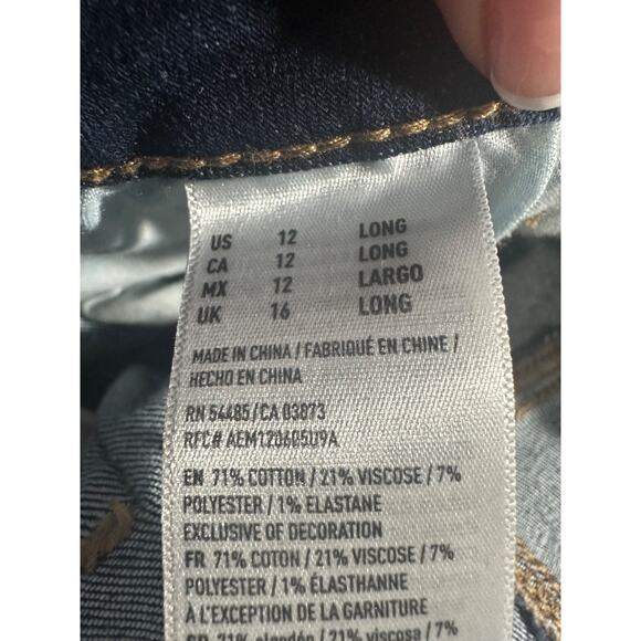 AMERICAN EAGLE Outfitters Next Level Stretch Denim Overalls Jegging Size 12L B8 - Picture 9 of 9